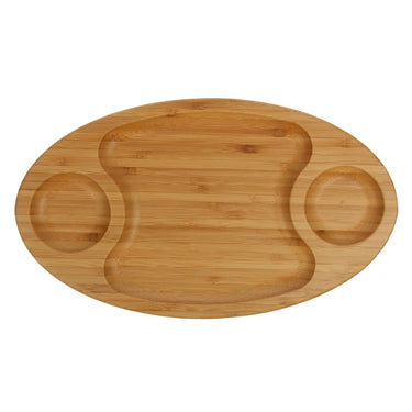 Bamboo 3 Section Platter For Appetizers